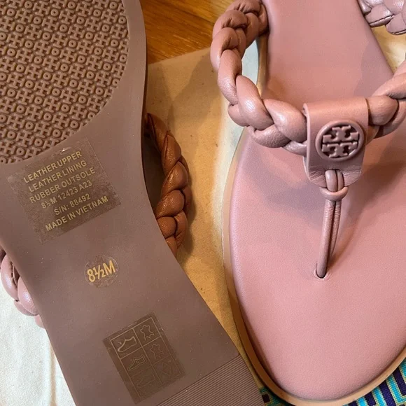 Tory Burch Benton Braided Leather Thong Sandals - Picture 7 of 11